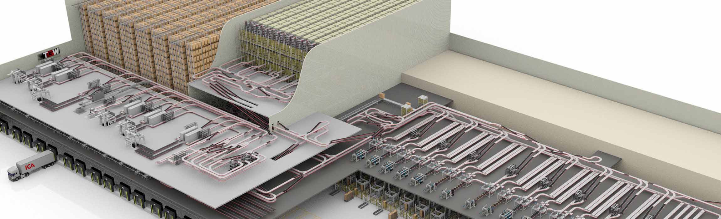 Temperature-controlled frozen pallet warehouse for Swedish food retailer ICA.